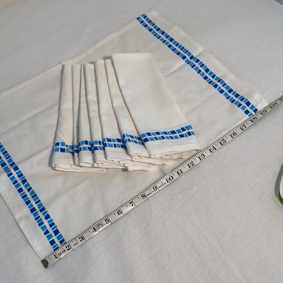 Sea glass mosaic Napkins (8) made in India NWOT - Picture 5 of 13